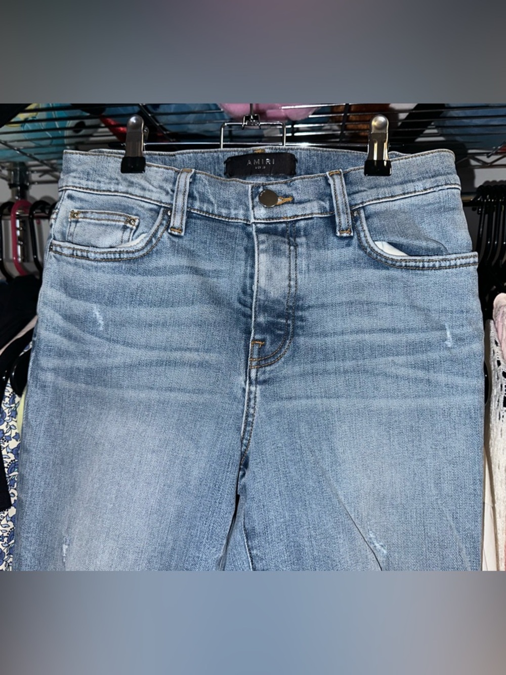 AMIRI MX1 distressed women’s skinny stretch denim jeans - Picture 4 of 6